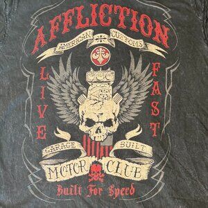 Affliction American Customs Live Fast Motor Club mens Large T-shirt